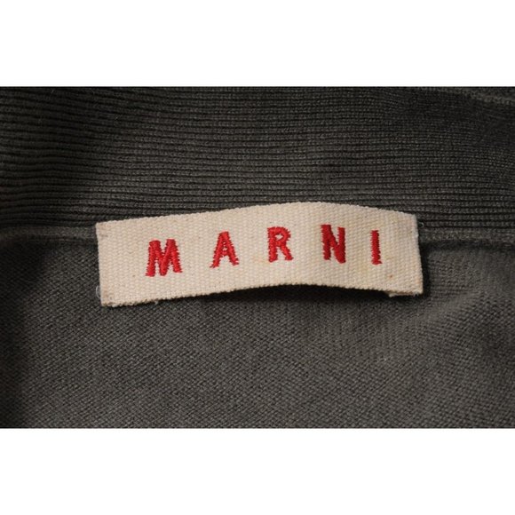 Marni Womens U Neck Sweater Size 40 Olive Green Cashmere Pullover Long Sleeve - Picture 11 of 14